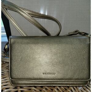 Nuoku Crossbody Bag Gold Cellphone Small Purse Credit Card Slots Lightweight GC
